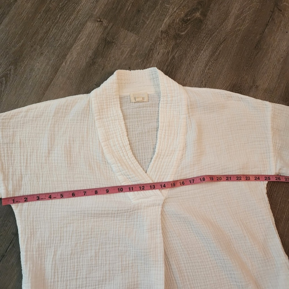 Honest Cotton White Double Gauze Tunic Dress OS Lagenlook Coastal Minimalist - Picture 14 of 16
